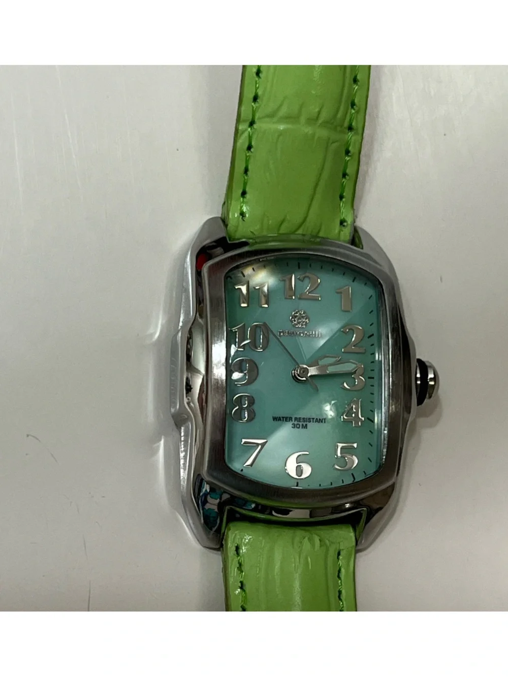 Pastorelli Ladies' Quartz Analog Stainless Steel Watch with Lime Leather Strap